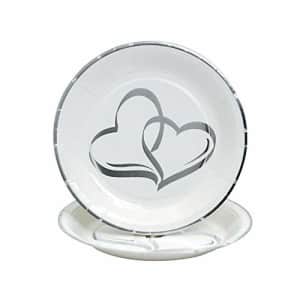 Fun Express Two Hearts Foil Dessert Plates - 25 Paper Plates -Wedding Party Supplies for $7 Fun Express Two Hearts Foil Dessert Plates - 25 Paper Plates -Wedding Party Supplies for $7