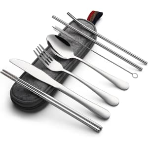 8-Piece Stainless Steel Portable Utensil Set for $9