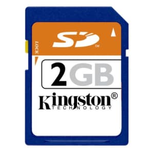Kingston 2 GB SD Flash Memory Card SD/2GBKR for $6