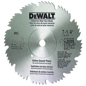 DEWALT DW3327 7-1/4-Inch 60 Tooth Hollow Ground Planer Steel Saw Blade with 5/8-Inch and Diamond for $20