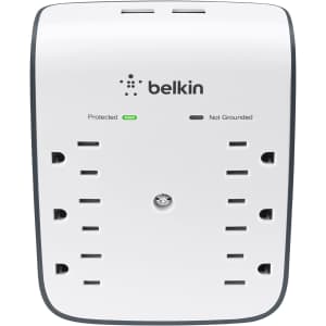 Belkin 6 Outlet Wall Surge Protector w/ 2 USB Ports for $22