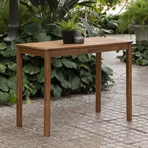 Walker Edison 48 Inch Modern Outdoor Patio Wood Counter Table All Weather Backyard Conversation for $106