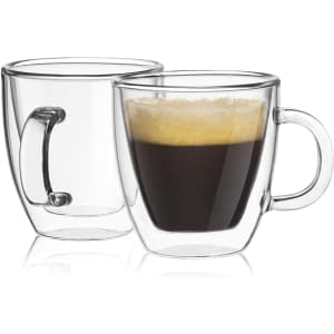 JoyJolt Savor Double Wall Insulated Espresso Mugs 2-Pack for $18