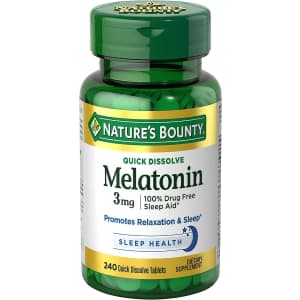 Nature's Bounty 3mg Quick-Dissolve Melatonin 240-Count for $6