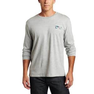 Nautica Men's Long Sleeve Maritime T-Shirt, Grey Heather, Large for $20