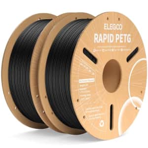 ELEGOO Rapid PETG Filament 1.75mm Black 2KG, High Speed 30-600mm/s 3D Printer Filament Dimensional for $25