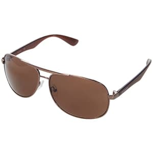 Calvin Klein Men's CK19315S Aviator Sunglasses, Brown/Brown/Brown, 63 mm for $114
