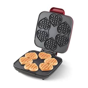 DASH Multi Mini Heart Shaped Waffle Maker: Six Mini Waffles, Perfect for Families, Dual Non-stick for $34