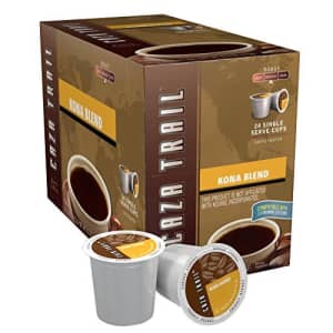 Caza Trail Coffee, Kona Blend, 24 Single Serve Cups, 9.73 Oz for $15 Caza Trail Coffee, Kona Blend, 24 Single Serve Cups, 9.73 Oz for $15