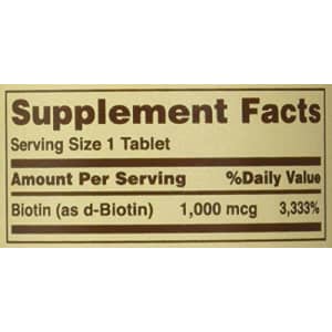 Sundown Biotin 1000 MCG Tablets Value Size, 120 Count for $11 Sundown Biotin 1000 MCG Tablets Value Size, 120 Count for $11