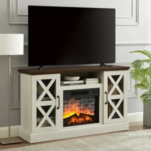 Mainstays Farmhouse Electric Fireplace TV Stand for up to 55" TVs for $142