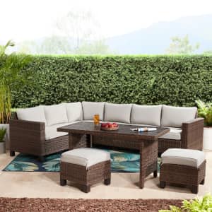 BH&G Brookbury 5-Piece Wicker Sectional Dining Set for $498