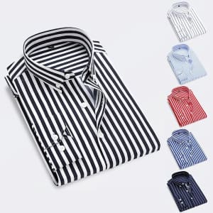 Men's Long Sleeve Button Down Shirts for $8