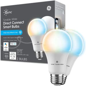 GE Cync Direct Connect Smart Bulb 2-Pack for $22