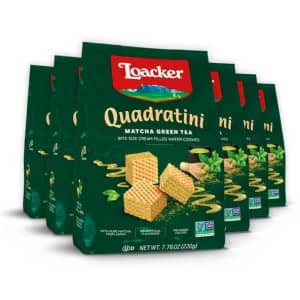 Loacker Quadratini 7.76-oz. Matcha Wafer Cookies 6-Pack for $23