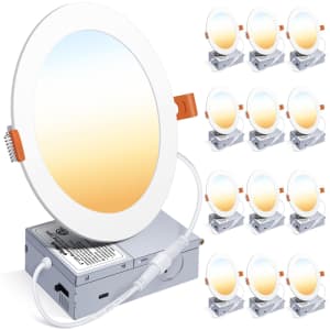 Romech 6" LED Recessed Ceiling Light 12-Pack for $35