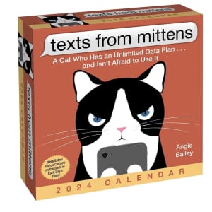 Texts from Mittens the Cat 2024 Day-to-Day Calendar. It's the best price it's been and $2 less than you'd pay elsewhere.
