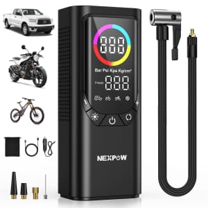 Nexpow 150PSI Cordless Tire Inflator with 9000mAh Battery for $24 Nexpow 150PSI Cordless Tire Inflator with 9000mAh Battery for $24