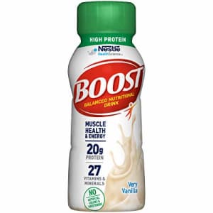 Boost High Protein Nutritional Drink, Very Vanilla, 8 fl oz Bottle, 12 Pack (Packaging May Vary) for $34