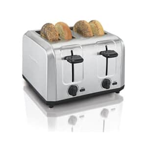 Hamilton Beach Brushed Stainless Steel 4 Slice Extra Wide Toaster with Shade Selector, Toast Boost, for $30