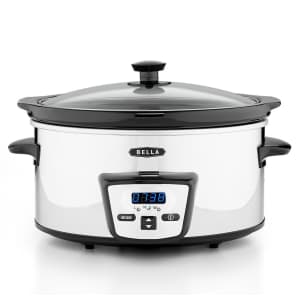 Bella 5-Quart Programmable Polished Stainless Steel Slow Cooker for $10