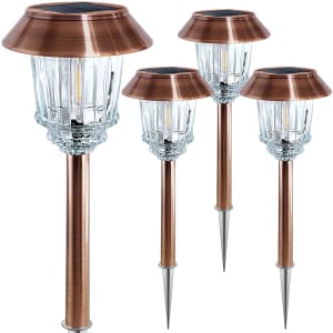 Xmcosy Solar Pathway Lights 4-Pack for $36