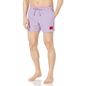 HUGO Mens Square Logo Swim Trunks, Medium Lilac, XX-Large US for $52