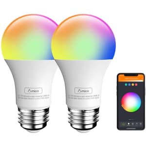 Amico 9-Watt 60W Equivalent LED Smart Light Bulb 2-Pack for $10 Amico 9-Watt 60W Equivalent LED Smart Light Bulb 2-Pack for $10