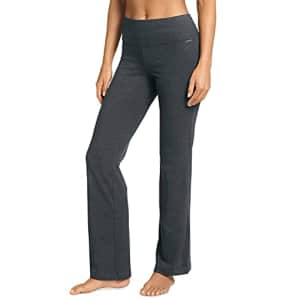 Jockey Women's Activewear Cotton Stretch Slim Bootleg Pant, Charcoal Grey Heather, sp for $36