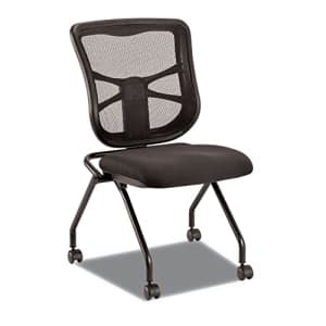 Alera ALEEL4914 Elusion Mesh Padded Arms Nesting Chairs Supports Up to 275 lbs. - Black (2/Carton) for $248