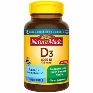 Nature Made Vitamin D3 1000 IU, Value Size, 180-Count Softgels for $10