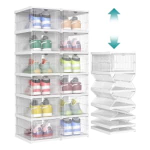 Songmics Foldable Shoe Box 12-Pack for $52 Songmics Foldable Shoe Box 12-Pack for $52