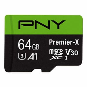 PNY 64GB Premier-X Class 10 U3 V30 microSDXC Flash Memory Card - 100MB/s, Class 10, U3, V30, A1, 4K for $9 PNY 64GB Premier-X Class 10 U3 V30 microSDXC Flash Memory Card - 100MB/s, Class 10, U3, V30, A1, 4K for $9