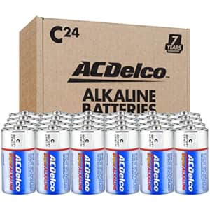 ACDelco 24-Count Size C Alkaline Batteries, Super Alkaline Battery, 7-Year Shelf Life, Recloseable for $28