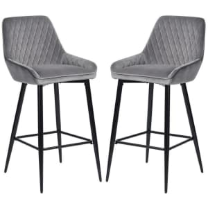 FurnitureR Rabiot Upholstered Bar Stool 2-Pack for $166