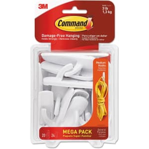 Command Utility Hooks with Adhesive Strips 20-Piece Set for $7