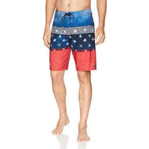 O'NEILL Men's 20 Inch Outseam Hyperfreak Stretch Swim Boardshort, Red White Blue, 44 for $33