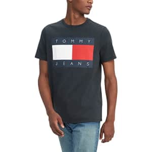 Tommy Hilfiger Men's Short Sleeve Tommy Jeans Flag T-Shirt, Jet Black, XXL for $35 Tommy Hilfiger Men's Short Sleeve Tommy Jeans Flag T-Shirt, Jet Black, XXL for $35