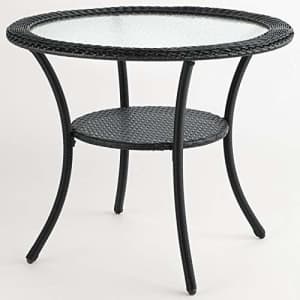 BrylaneHome Roma All-Weather Resin Wicker Bistro Table Patio Furniture, Black for $200