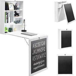Fold-Down Desk w/ Storage & Chalkboard for $110
