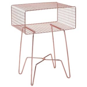 mDesign Modern Industrial Side Table with Storage Shelf, 2-Tier Metal Minimal End Table, Metallic for $50 mDesign Modern Industrial Side Table with Storage Shelf, 2-Tier Metal Minimal End Table, Metallic for $50