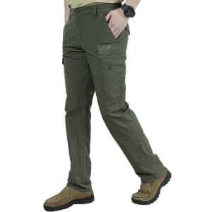 Men's Quick Dry Cargo Hiking Pants for $10