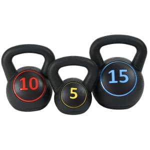 BalanceFrom Wide Grip 3-Piece Kettlebell Weight Set from $20