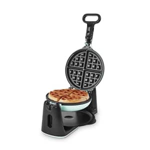 DASH Flip Belgian Waffle Maker With Non-Stick Coating for Individual 1" Thick Waffles Aqua for $35