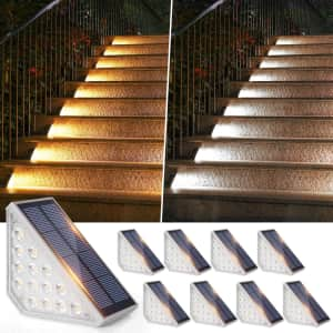 LED Solar Step Light 8-Pack for $20