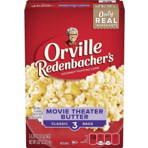 Orville Redenbacher's 3.29-oz. Movie Theater Butter Popcorn 3-Count Box for $2