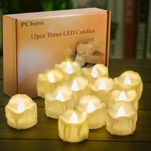 Battery Operated Timer Candles 12-Pack for $14 Battery Operated Timer Candles 12-Pack for $14