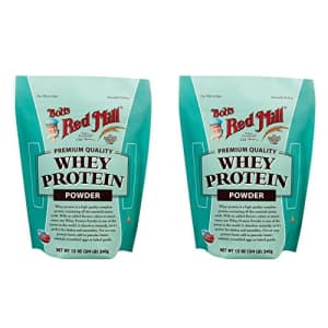 Bob's Red Mill Whey Protein Powder 12ounce Package May Vary, Red, unflavored, 12 Ounce (Pack of 2) for $34