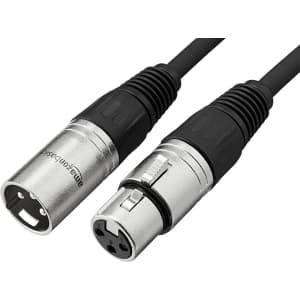 Amazon Basics 6-Foot XLR Microphone Cable for Speaker or PA System for $8