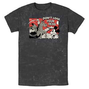 Disney Classic Mickey and Headless Horseman Young Men's Short Sleeve Tee Shirt, Black, Large for $15
